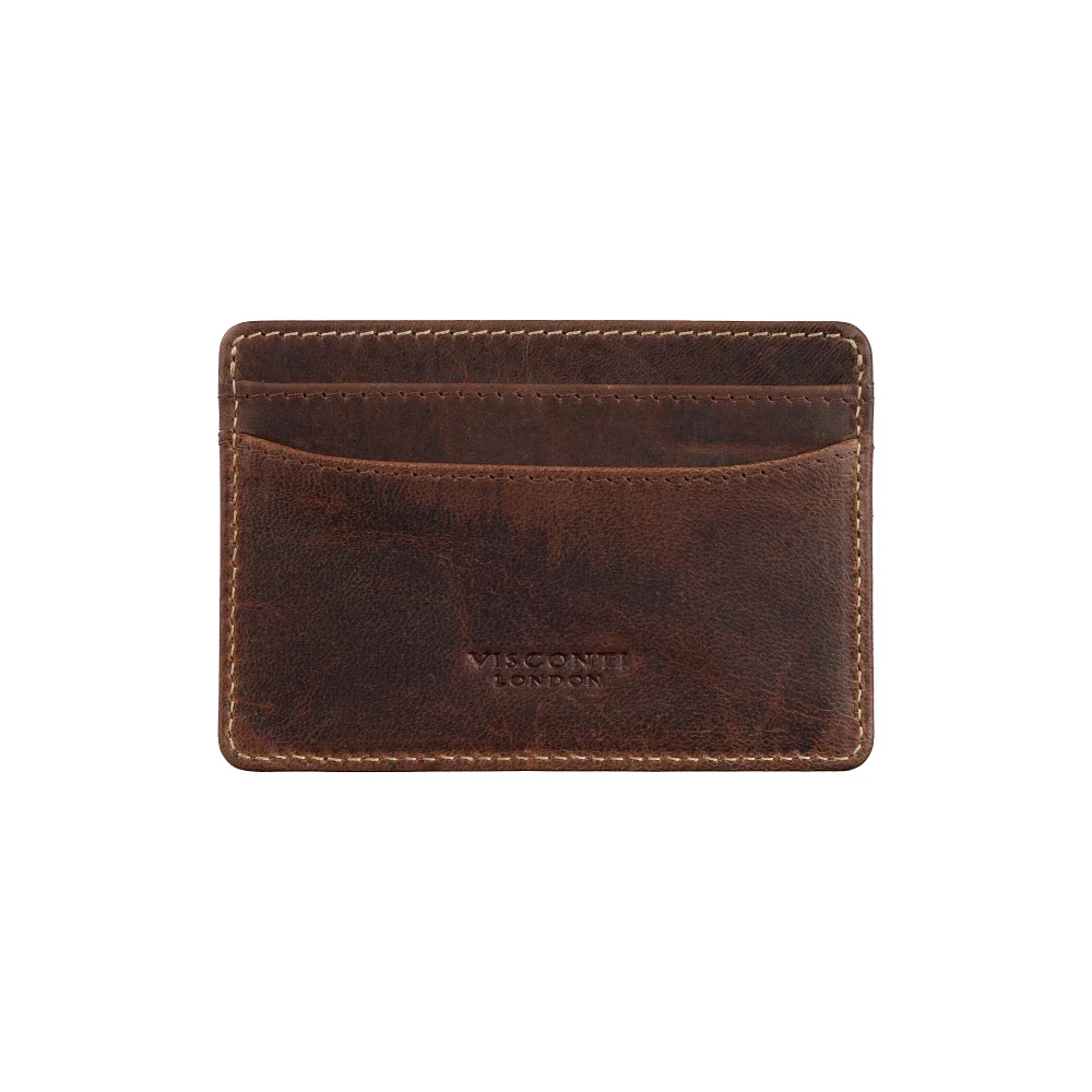 Кожаный картхолдер Visconti VT90 Carlo Chestnut Brown с RFID-защитой
