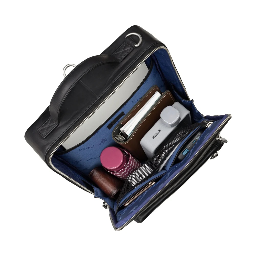 Мужская кожаная сумка-трансформер 3 в 1 Visconti TC93 BLK Meet Skylar Черная