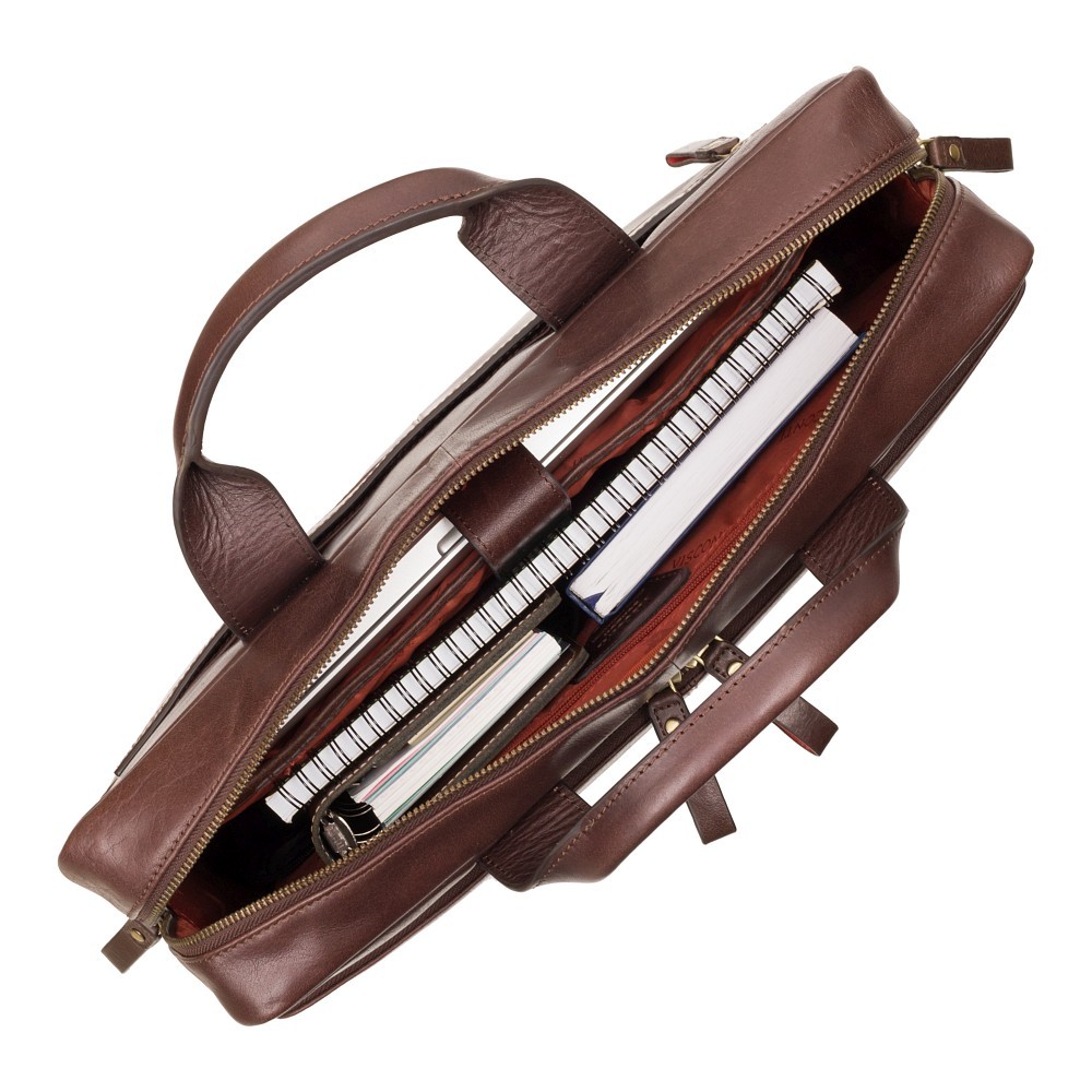Шкіряна сумка для ноутбука 13" Visconti ML30 brn (з зашитою RFID) коричнева