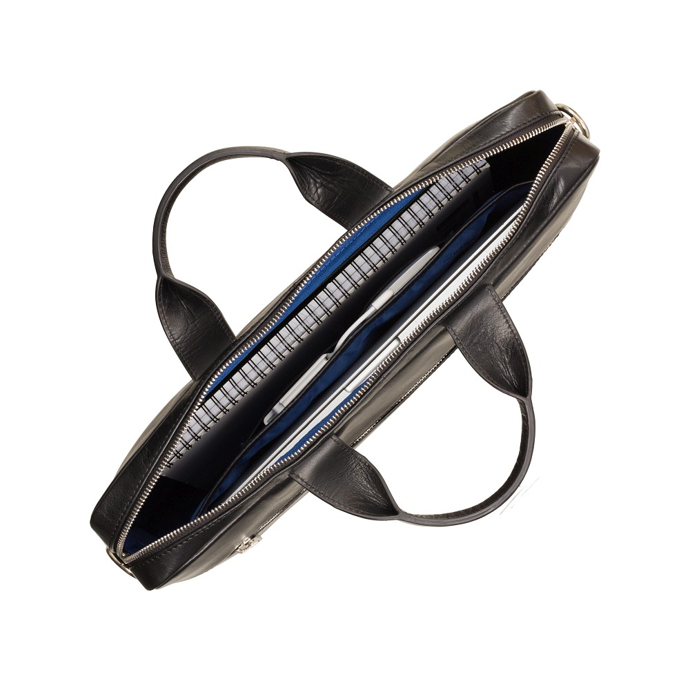 Чорна шкіряна сумка під macbook Visconti ML28 BLK Charles (black)