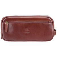 Шкіряна косметичка на два відділення Visconti MZ100 Naples (Italian Brown)