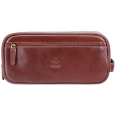 Шкіряна косметичка на два відділення Visconti MZ100 Naples (Italian Brown)
