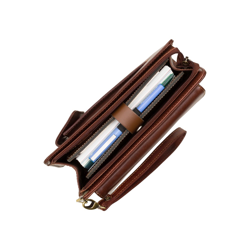 Коричнева шкіряна барсетка Visconti 02617 BRN