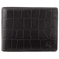 Чорний чоловічий шкіряний портмоне Visconti CR92 BLK Gator c RFID (Black)