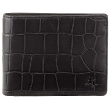 Чорний чоловічий шкіряний портмоне Visconti CR92 BLK Gator c RFID (Black)