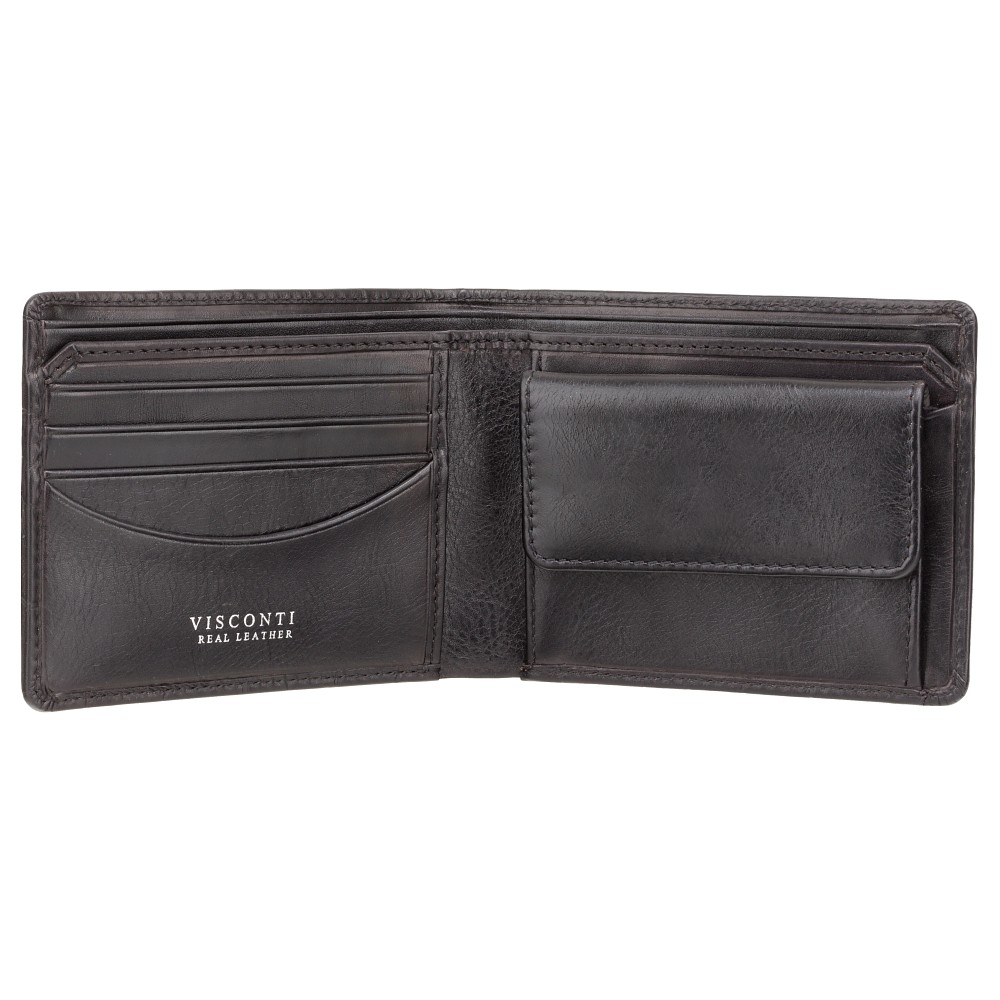 Чорний чоловічий шкіряний портмоне Visconti CR92 BLK Gator c RFID (Black)