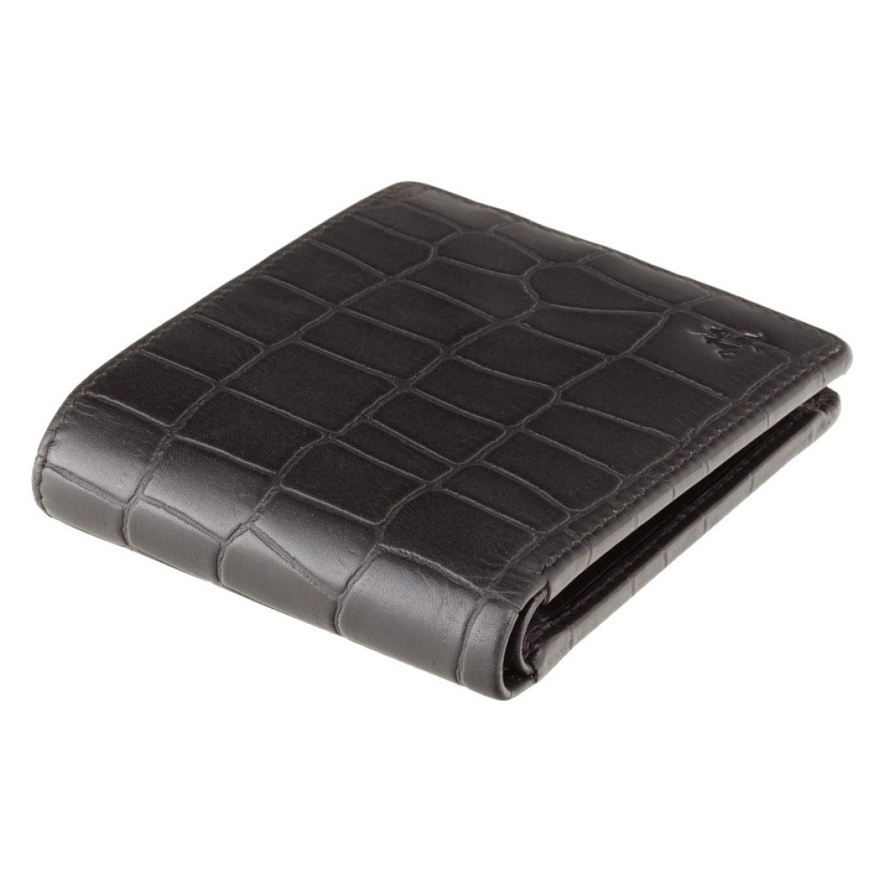 Чорний чоловічий шкіряний портмоне Visconti CR92 BLK Gator c RFID (Black)