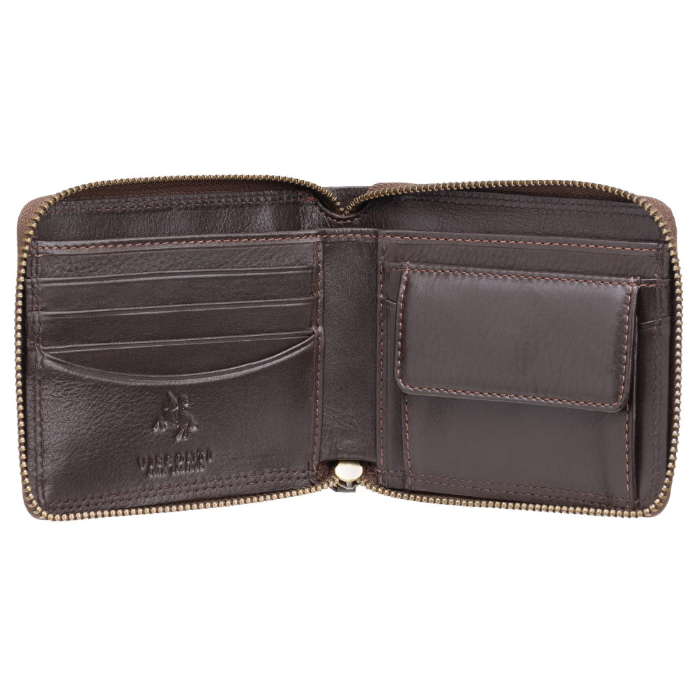 Темно-коричневий гаманець Visconti HT14 CHOC Camden c RFID