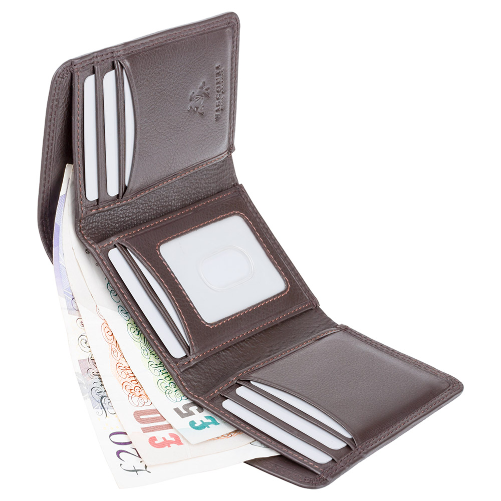 Темно-коричневий портмоне Visconti HT18 CHOC Compton з RFID