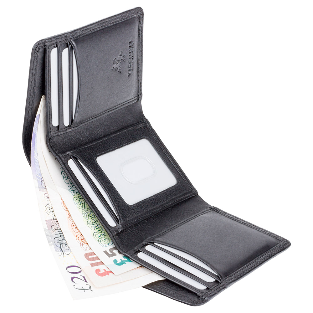 Чорний портмоне Visconti HT18 BLK Compton з RFID