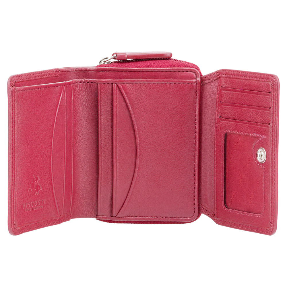 Червоний шкіряний гаманець Visconti HT30 RED Kew c RFID