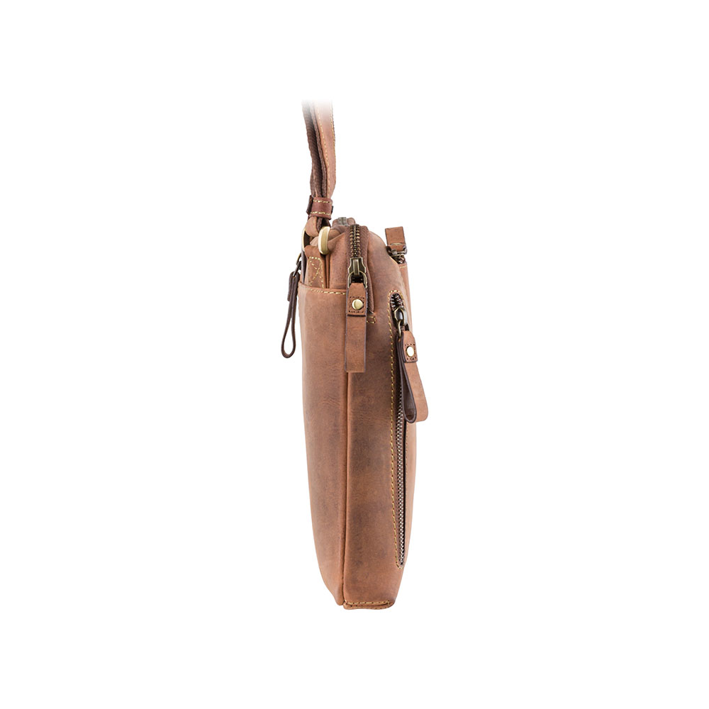 Коричнева шкіряна сумка Visconti Crazy Hours 15056 OIL TAN