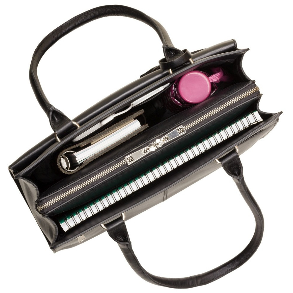 Чорна жіноча сумка з гладкої шкіри Visconti ITL78 BLK