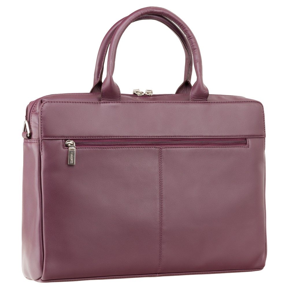 Сливова шкіряна сумка під ноутбук жіноча Visconti 18427 PLUM