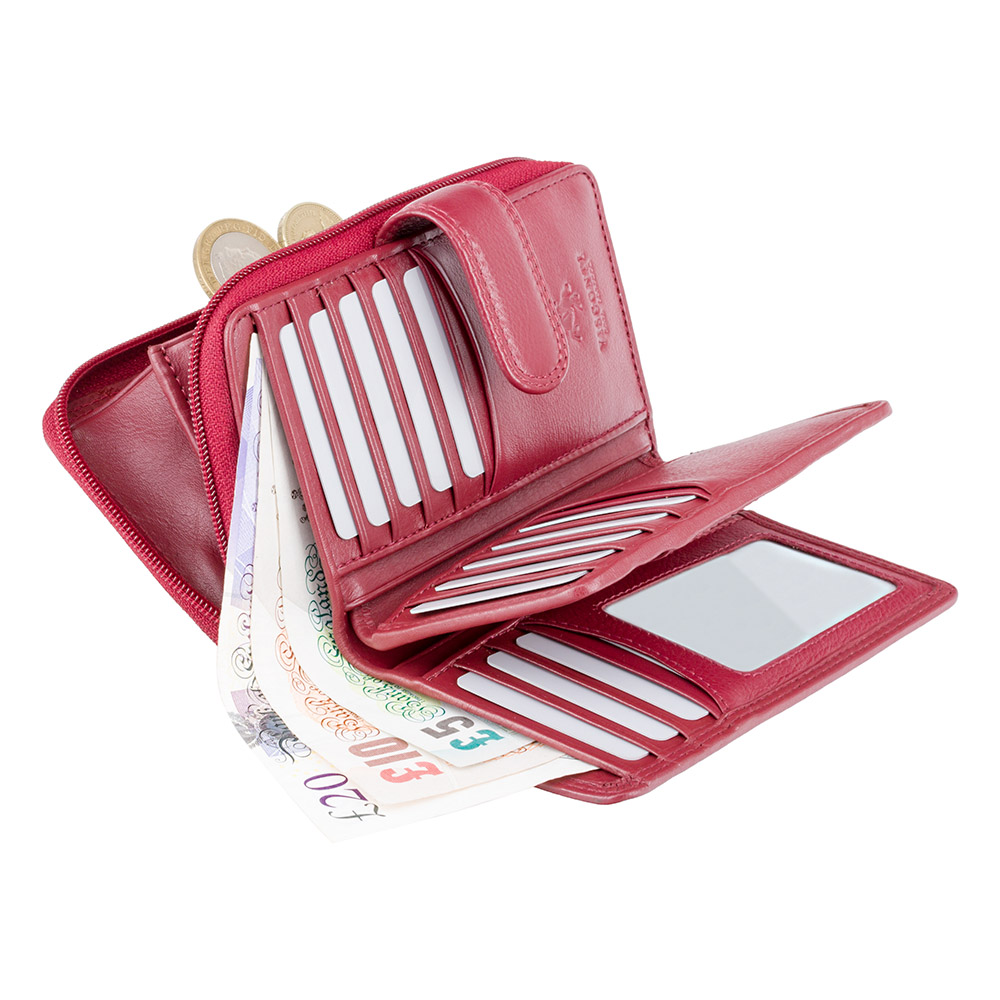 Червоний жіночий шкіряний Visconti HT33 RED Madame c RFID