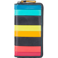 Чорний шкіряний жіночий гаманець-клатч Visconti STR5 BLK M Corfu c RFID