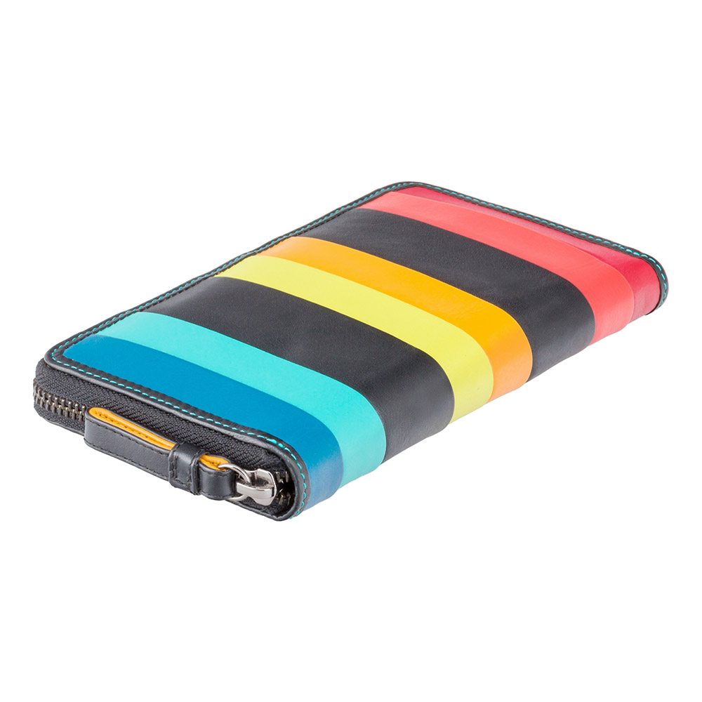 Чорний шкіряний жіночий гаманець-клатч Visconti STR5 BLK M Corfu c RFID