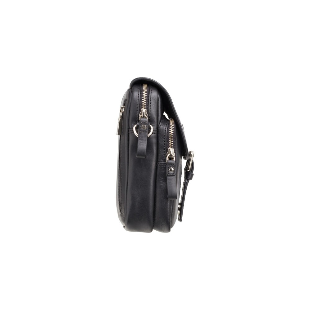 Чорна шкіряна сумка через плече Visconti 16208 BLK