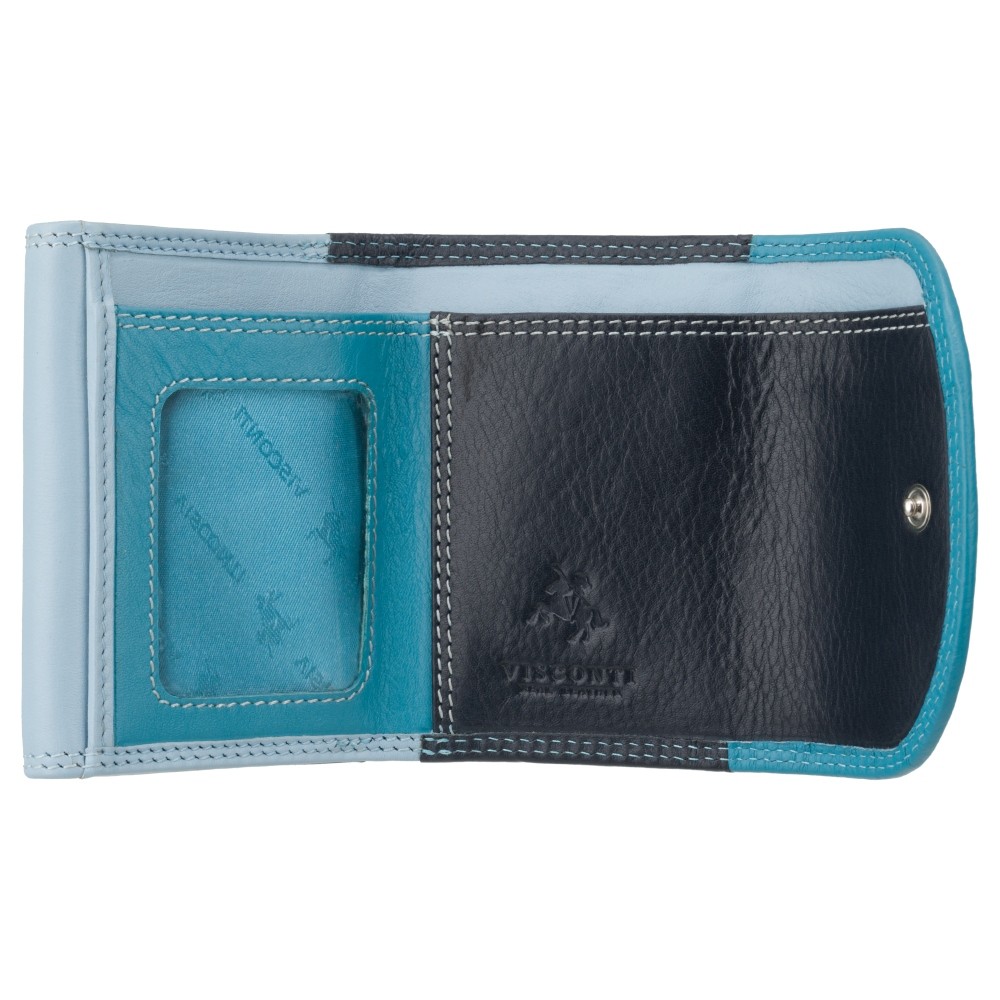 Блакитний мультикоровий жіночий гаманець Visconti RB126 BLUE M Zanzibar