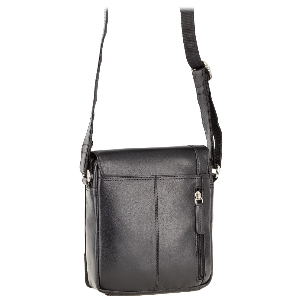 Чорна шкіряна сумка через плече Visconti S7 BLK Bag