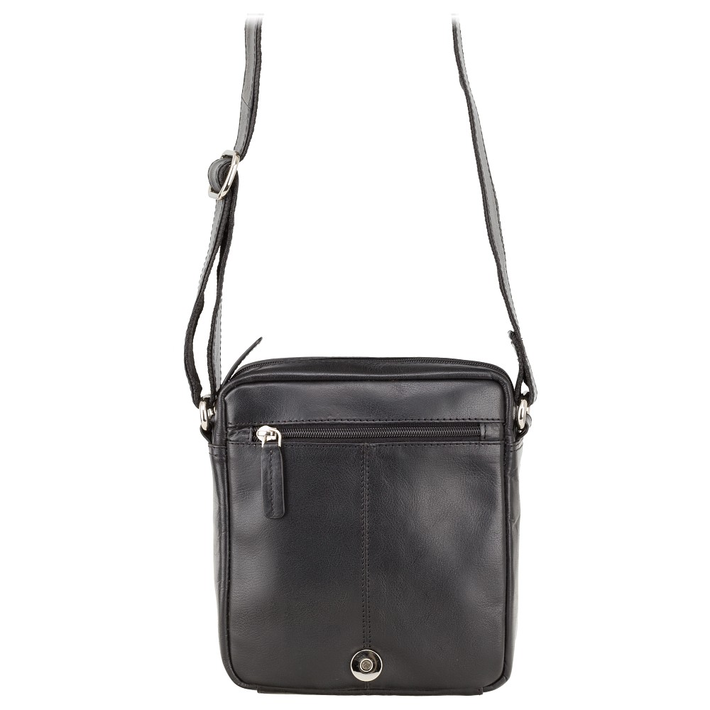 Чорна шкіряна сумка через плече Visconti S7 BLK Bag