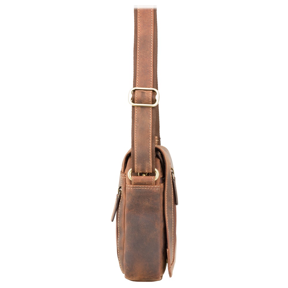 Коричневі шкіряні сумки через плече Visconti S7 OIL TAN Bag A5