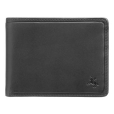 Чорний шкіряний портмоне Visconti PLR72 BK/ST/BL Segesta c RFID