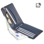 Чорний шкіряний портмоне Visconti PLR72 BK/ST/BL Segesta c RFID