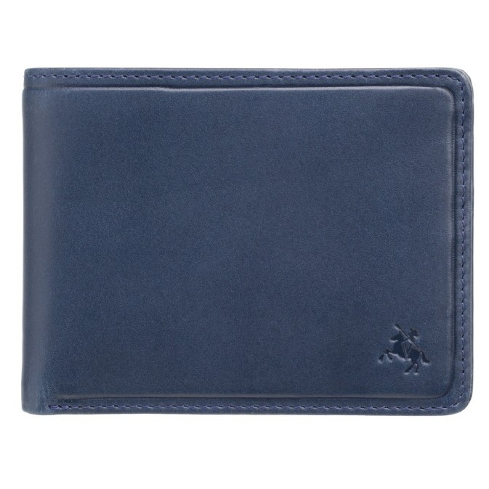 Синій шкіряний портмоне Visconti PLR72 ST/BL/OR Segesta c RFID
