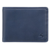 Синій шкіряний портмоне Visconti PLR72 ST/BL/OR Segesta c RFID