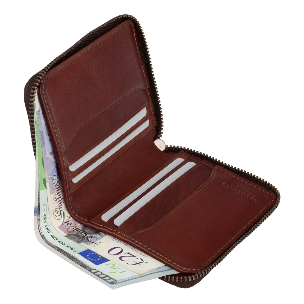 Маленький шкіряний гаманець Visconti AT65 B/TAN Mondello c RFID