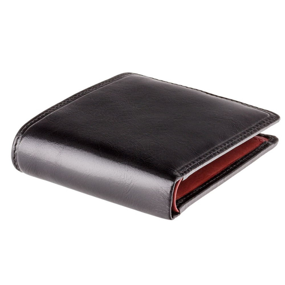 Чорний брендовий портмоне Visconti TR30 BLK/RED Raffle c RFID