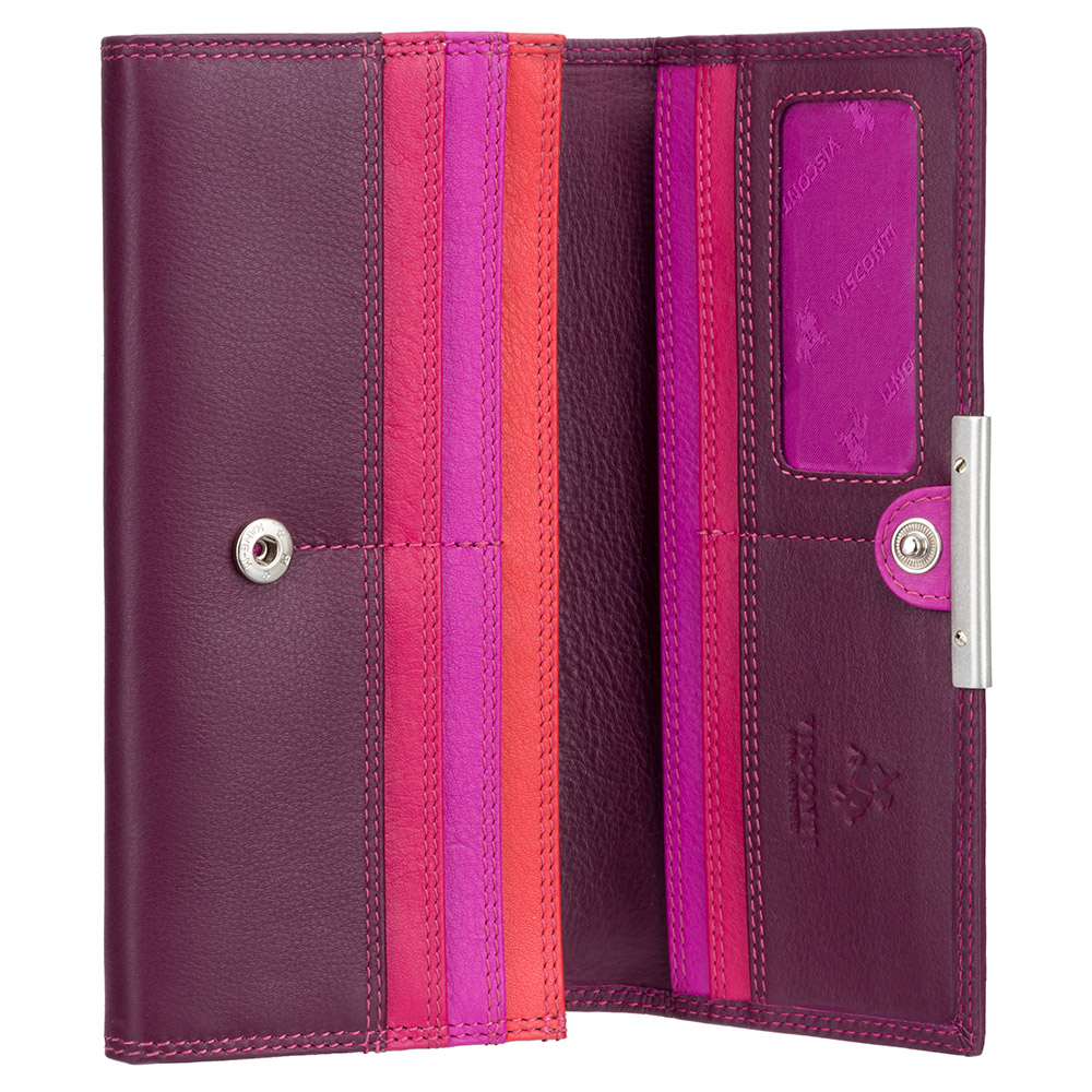 Зливовий шкіряний гаманець Visconti R11 PLUM M Paloma c RFID