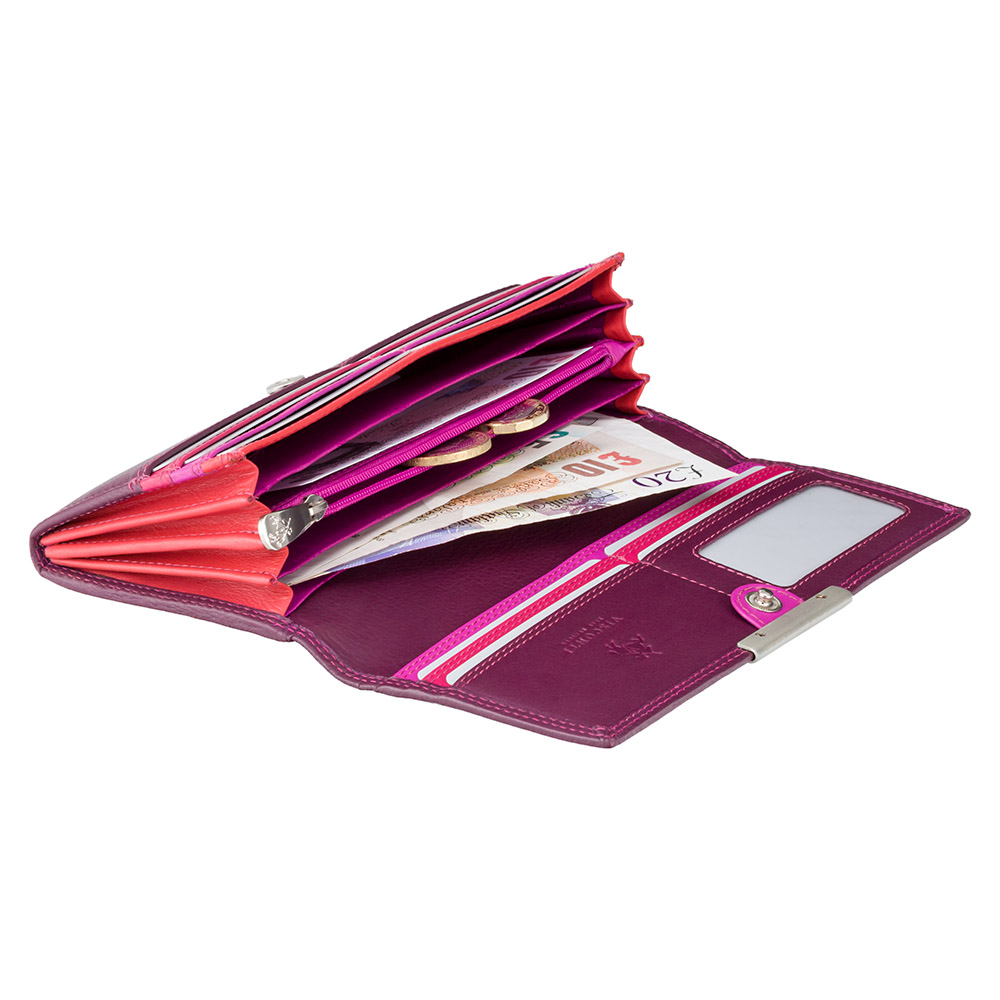 Зливовий шкіряний гаманець Visconti R11 PLUM M Paloma c RFID