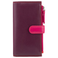 Фіолетовий шкіряний гаманець жіночий Visconti RB100 PLUM M Bermuda c RFID