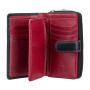 Жіночий шкіряний чорний гаманець з червоним всередині Visconti CD22 BLK/RED