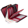 Жіночий шкіряний чорний гаманець з червоним всередині Visconti CD22 BLK/RED