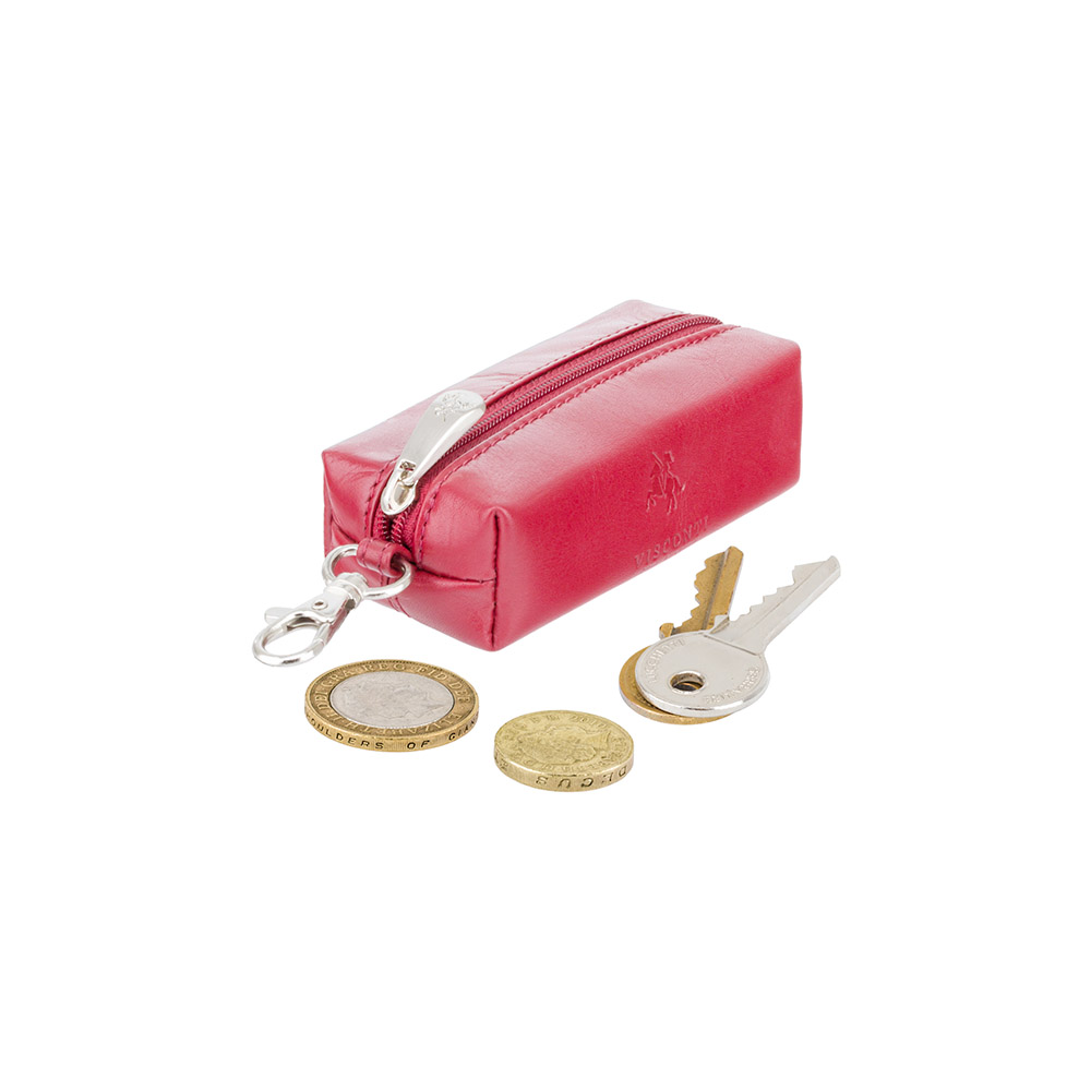 Червона шкіряна ключниця Visconti Prato MZ18 IT RED