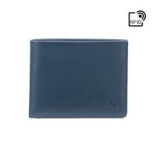 Синій чоловічий шкіряний гаманець Visconti VSL33 BL/BLK з RFID