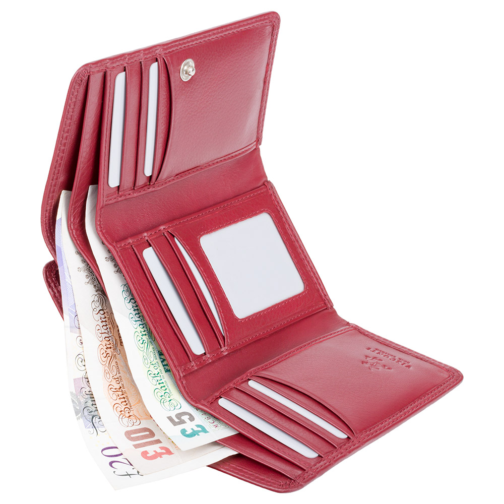 Червоний жіночий гаманець із натуральної шкіри Visconti HT32 RED Picadilly c RFID