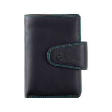 Чорний гаманець жіночий Visconti SP31 BLK M Poppy c RFID