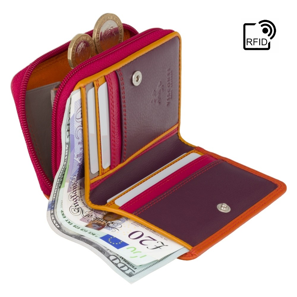 Помаранчевий жіночий гаманець Visconti RB53 BERRY M Hawaii c RFID