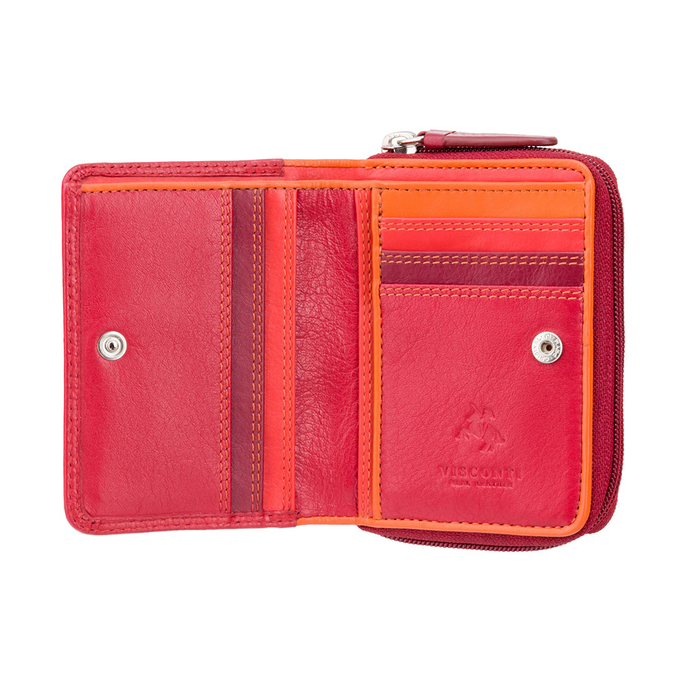 Червоний жіночий гаманець Visconti RB53 RED M Hawaii c RFID