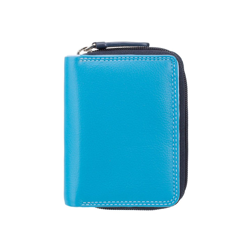 Голубий маленький гаманець з натуральної шкіри Visconti RB53 BLUE M Hawaii c RFID
