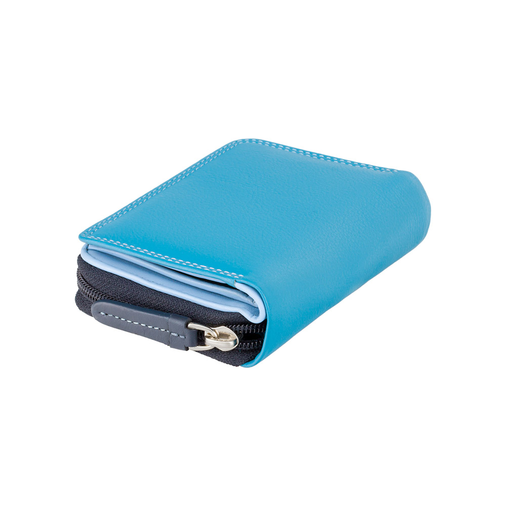 Голубий маленький гаманець з натуральної шкіри Visconti RB53 BLUE M Hawaii c RFID
