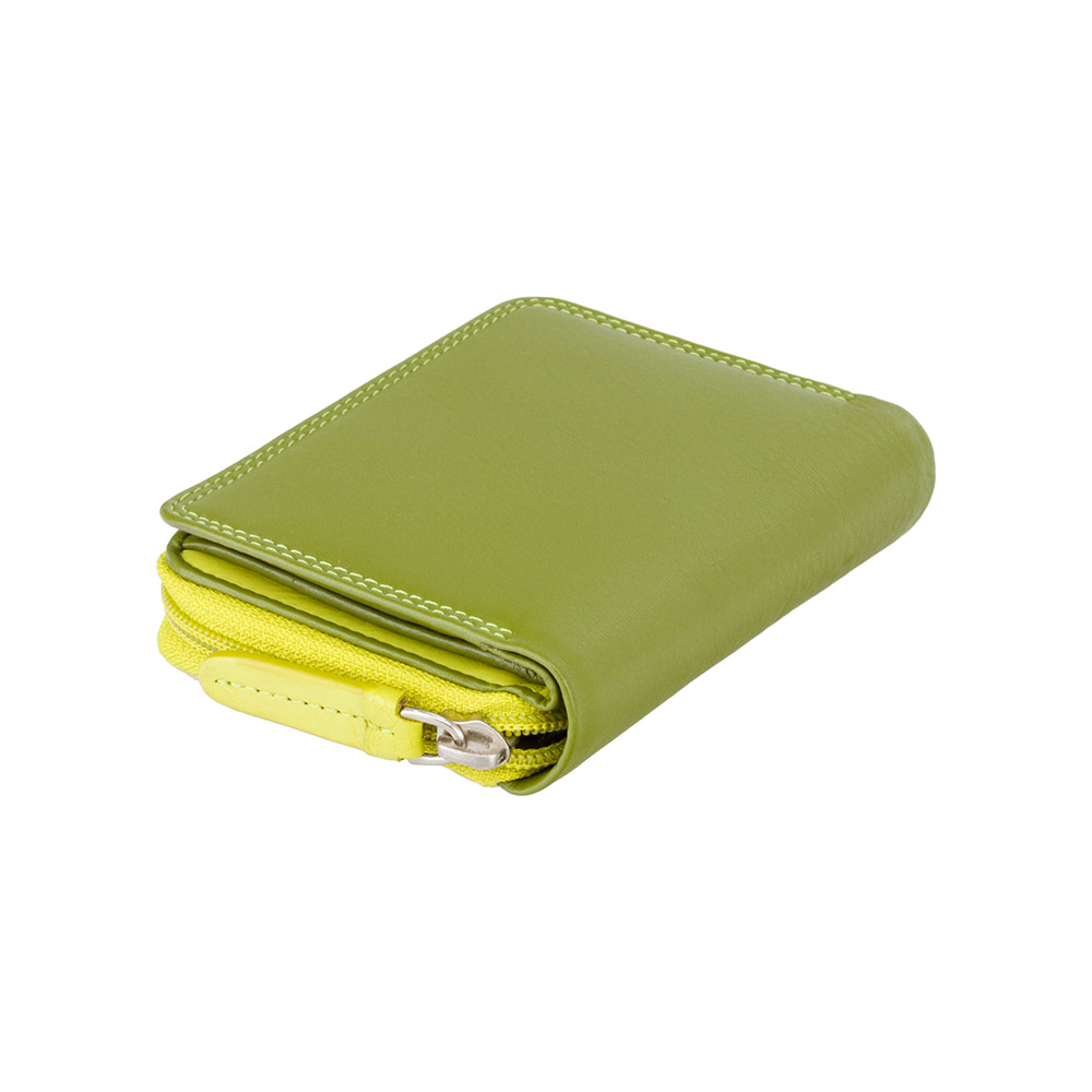 Зелений шкіряний гаманець жіночий Visconti RB53 LIME M Hawaii c RFID