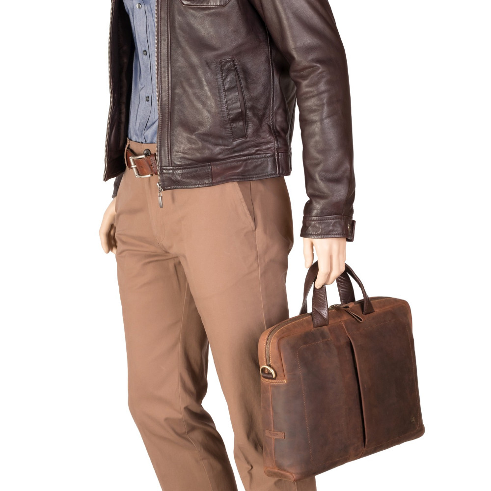 Коричнева вінтажна сумка під MacBook Visconti TC76 TAN Octo 13