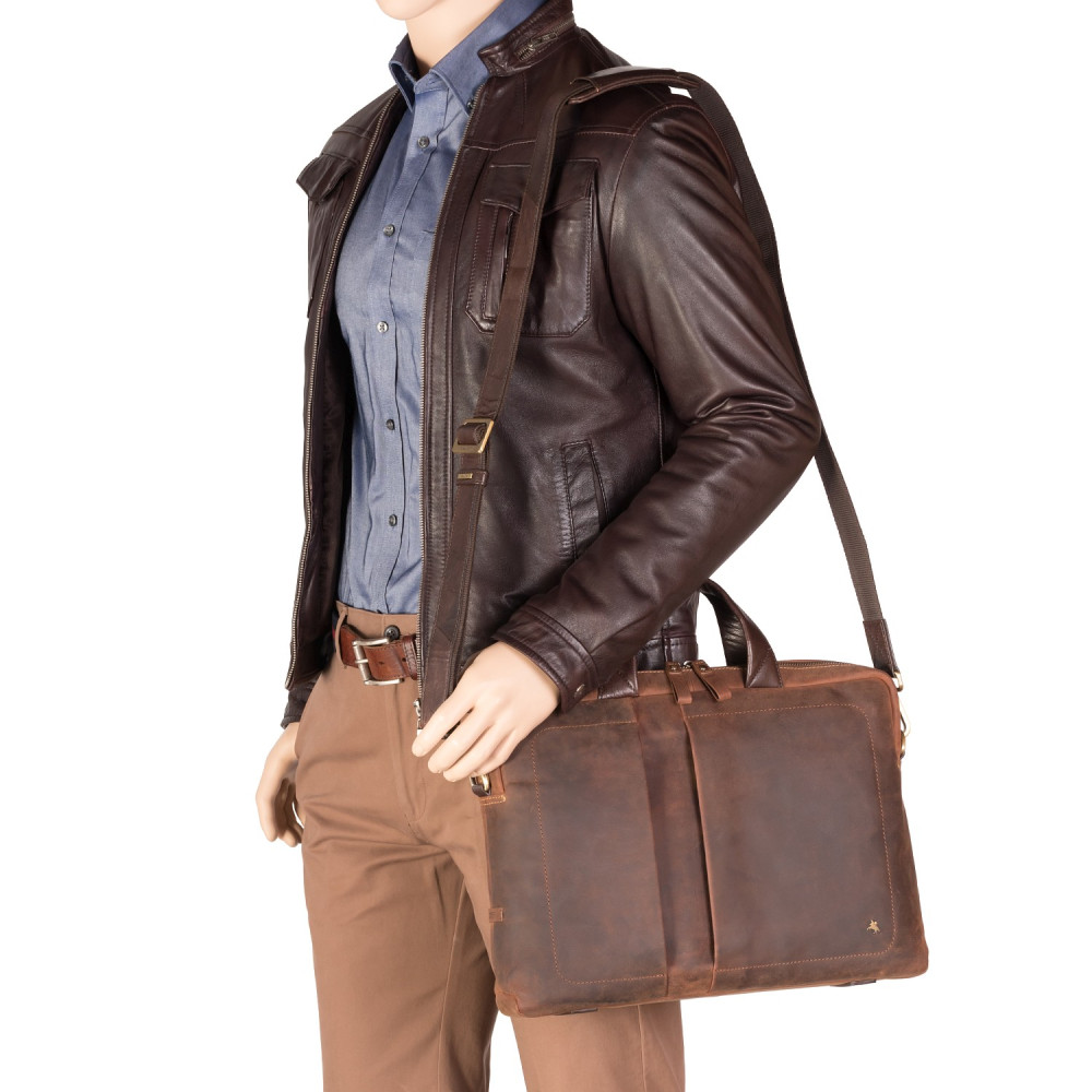 Коричнева вінтажна сумка під MacBook Visconti TC76 TAN Octo 13