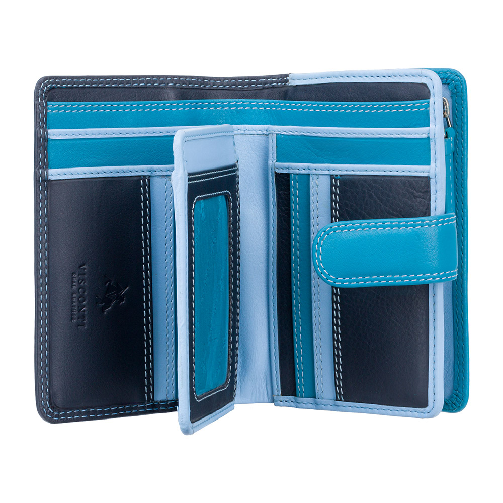 Синій жіночий гаманець Visconti RB51 BLUE M Fiji c RFID