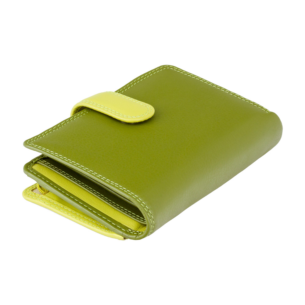 Зелений жіночий гаманець із натуральної шкіри Visconti RB51 LIME M Fiji c RFID